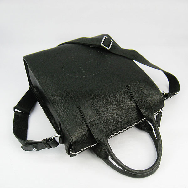 Fake Hermes Togo Leather Handbag Black 8076